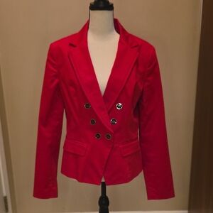 Women's Red Double-Breasted Blazer